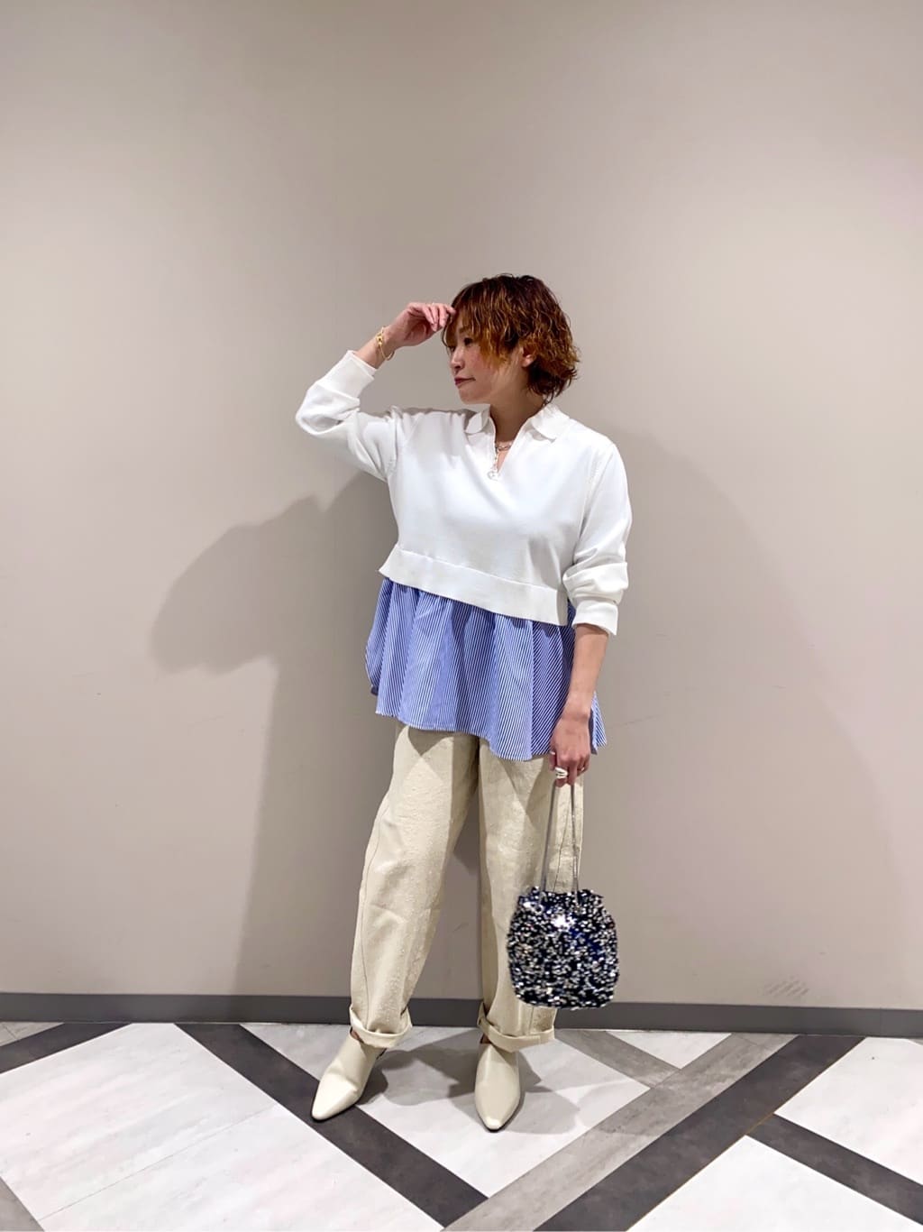 mari_831さんの「INDIVI｜グレイニーコットンワイドパンツ」を使ったコーディネート