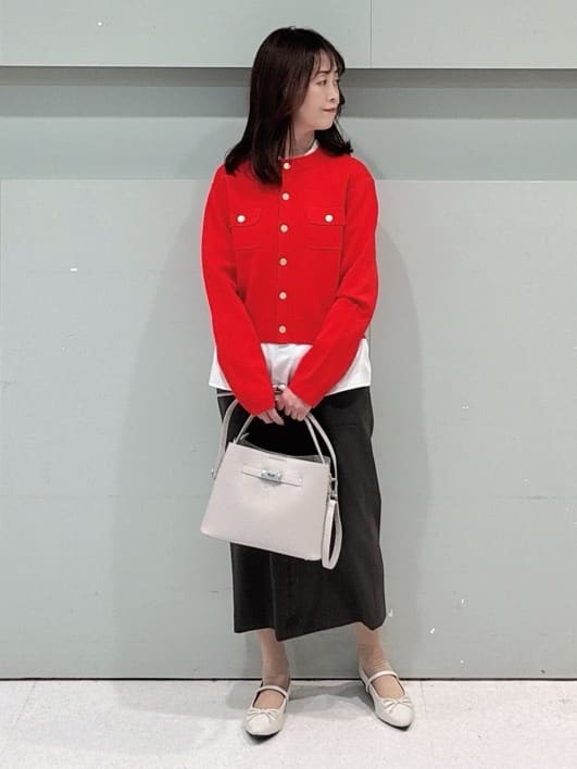 makiさんの「UNTITLED｜◆【コットン100/洗える】シャーリングフリルネックブラウス」を使ったコーディネート