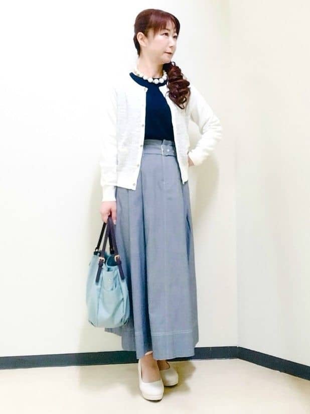 花さんの「Reflect｜ダンガリータックフレアスカート」を使ったコーディネート
