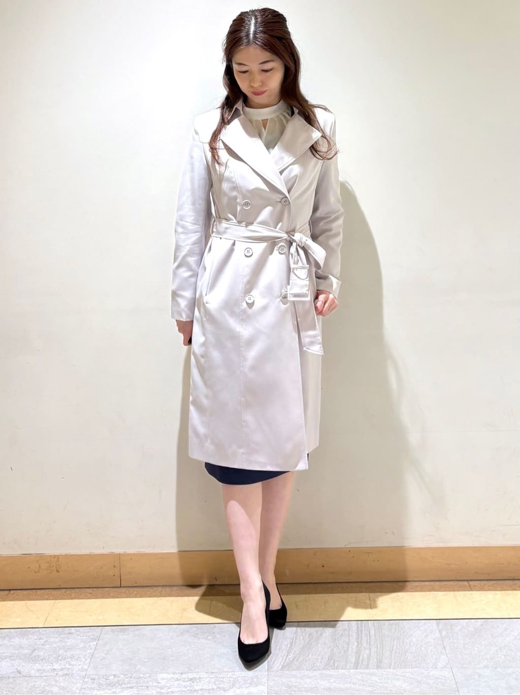 sakiさんの「COUP DE CHANCE｜◆【撥水／通勤】きれいめトレンチコート」を使ったコーディネート