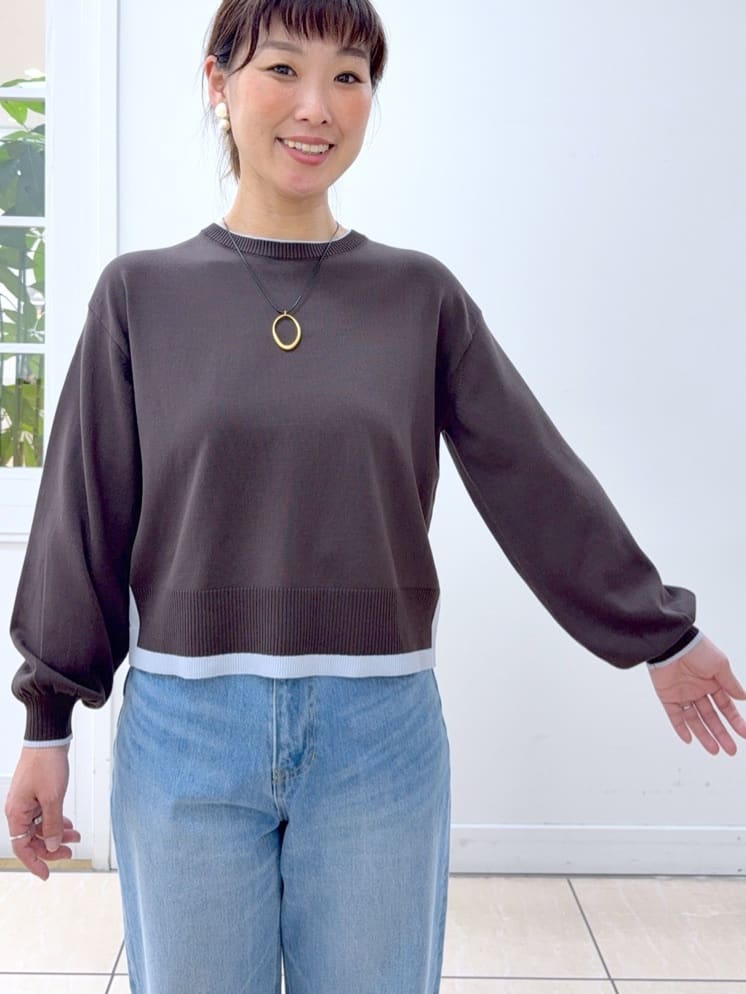 Osawaさんの「Dessin｜【洗える】バイカラーデザインニット」を使ったコーディネート