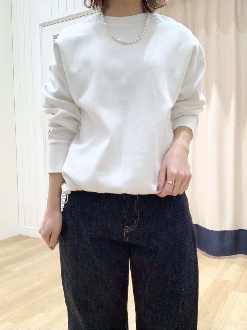 IMARIさんの「Dessin｜【前後2WAY/洗える】ドロストリブカットソー」を使ったコーディネート