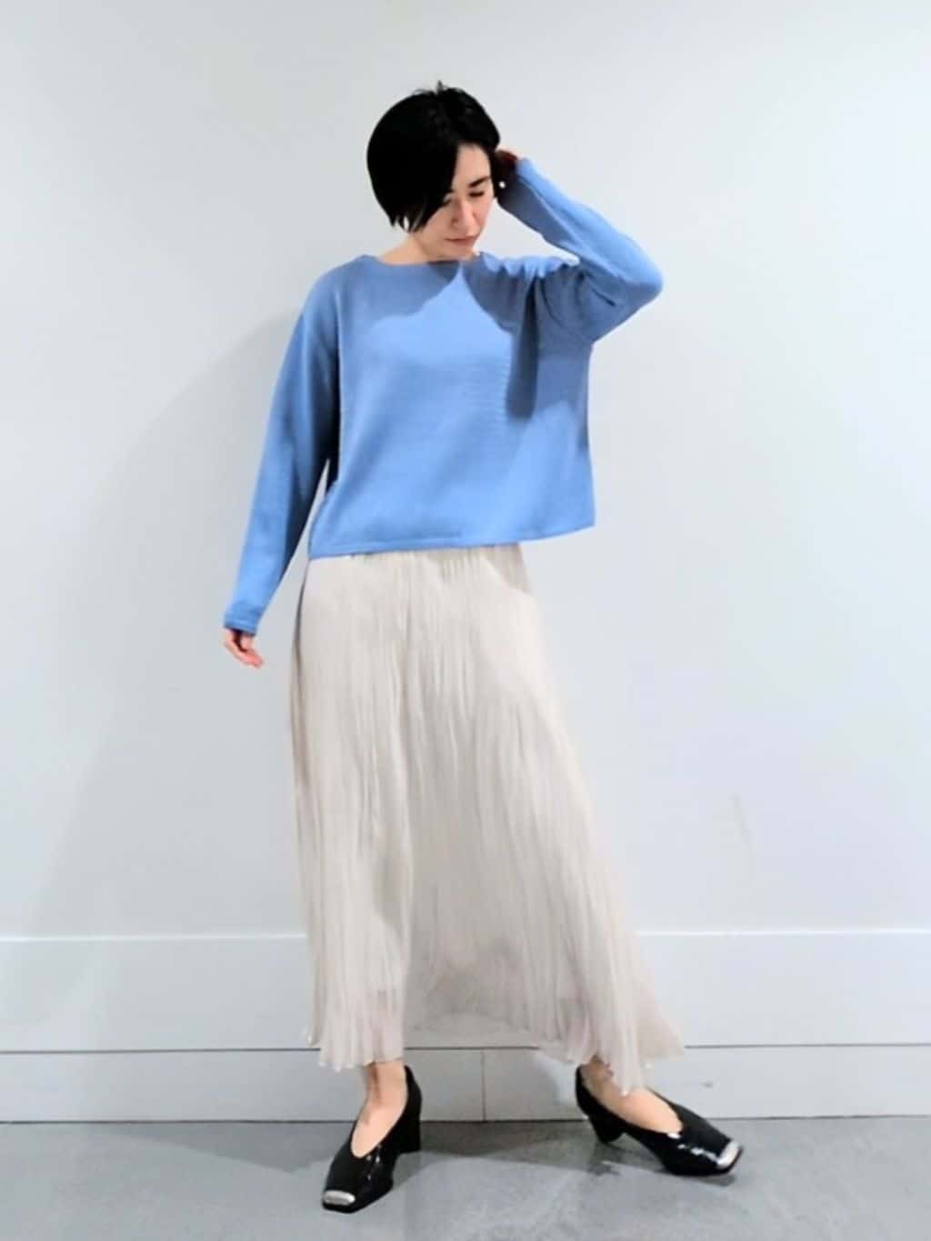 ミズタさんの「UNTITLED｜◆【洗える/光沢感】ファンシーヤーンニット」を使ったコーディネート