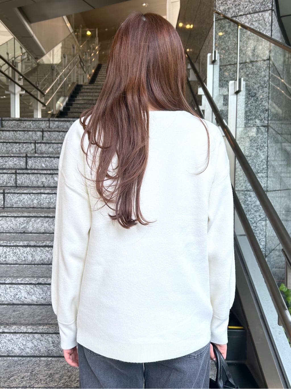 Risaさんの「OPAQUE.CLIP｜サイド編地切替ニットトップス／セットアップ対応【洗濯機OK】」を使ったコーディネート
