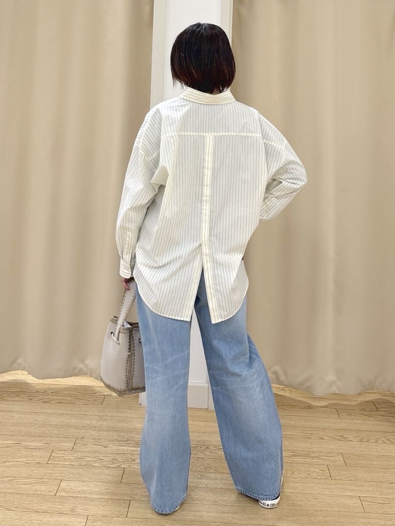 emicoさんの「Dessin｜【洗える】バックボタンオーバーシャツ」を使ったコーディネート