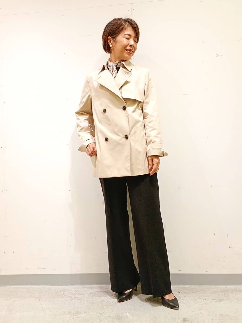 Kさんの「INDIVI｜【洗える／華やか】袖プリーツニット」を使ったコーディネート