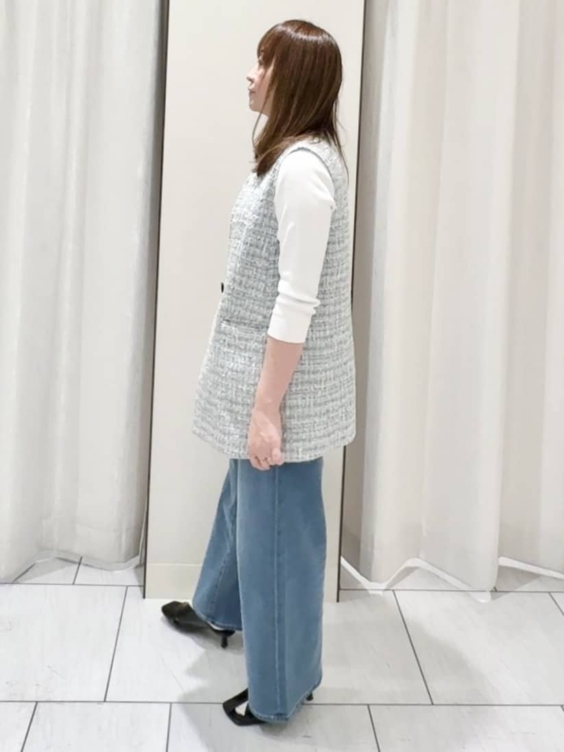 ʏᴜᴋɪᴋᴏさんの「UNTITLED｜【きれいめカジュアル】ツイードカラーレスジレ」を使ったコーディネート