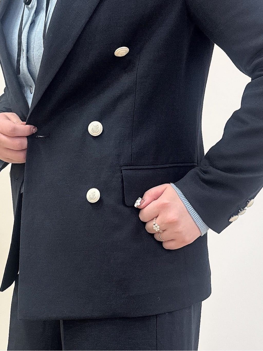なかもとあきさんの「DRESSTERIOR｜【セットアップ可】リネンブレンドダブルブレストジャケット」を使ったコーディネート