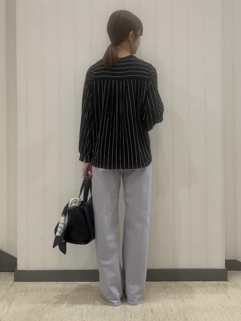 ちひさんの「INDIVI｜【洗える／着心地楽ちん】ブラウス風ストライプカットソートップス」を使ったコーディネート