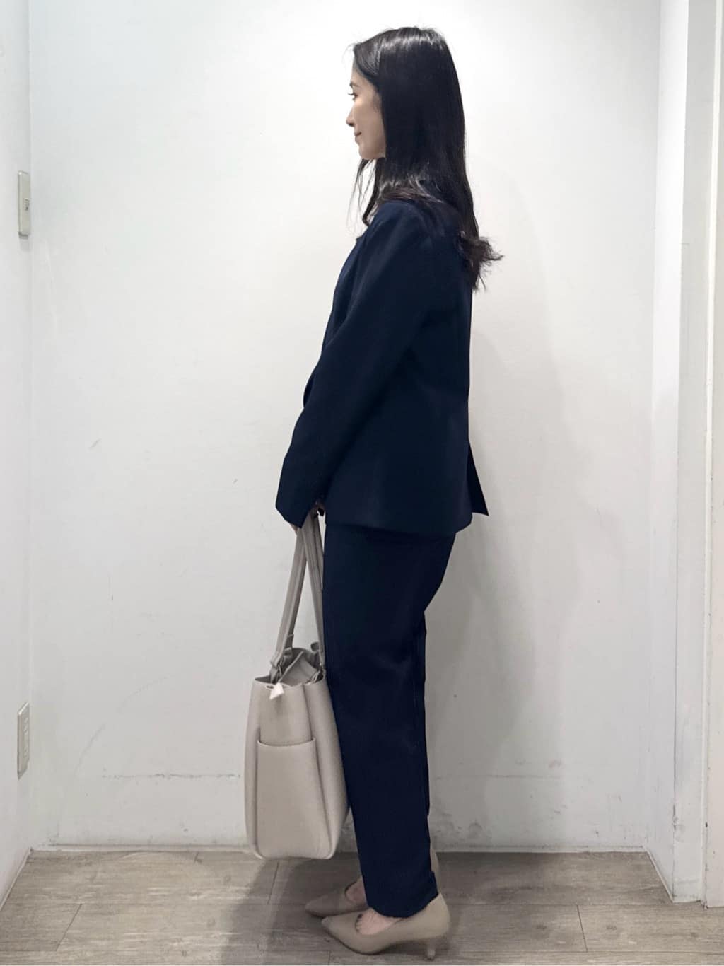 yuicciさんの「OPAQUE.CLIP｜《通勤／セットアップ対応》 Vネックジャケット／ダブルクロス【洗濯機OK】」を使ったコーディネート