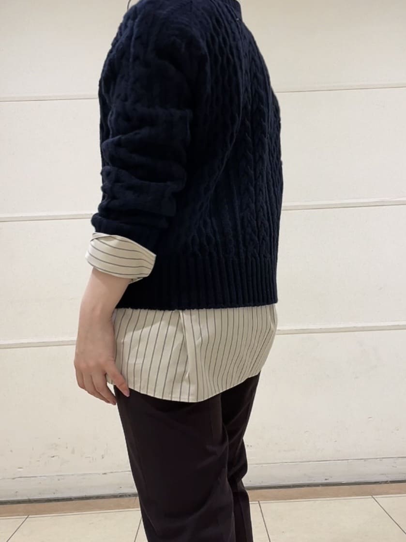 watanabeさんの「UNTITLED｜【洗える】スポンディッシュ ケーブル柄ニット」を使ったコーディネート