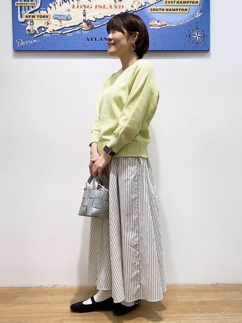 Hamaさんの「Dessin｜【洗える】コットンVネックニット」を使ったコーディネート