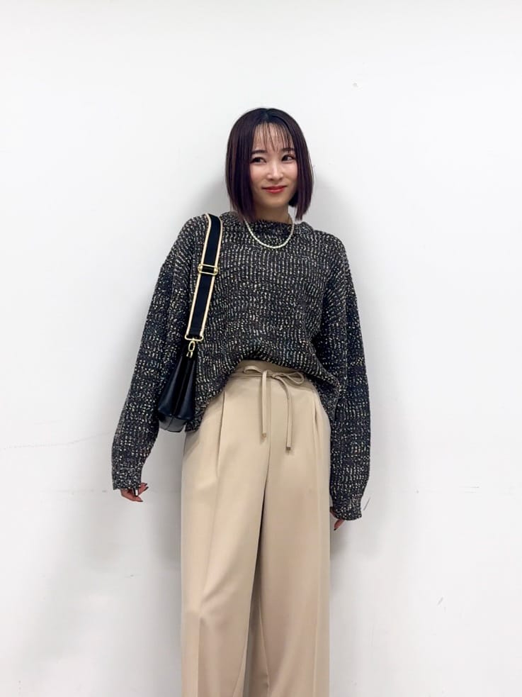 𝐜𝐡𝐢𝐤𝐚さんの「SHOO･LA･RUE｜【洗濯機可/前後2WAY】ぽこぽこニットカーディガン」を使ったコーディネート