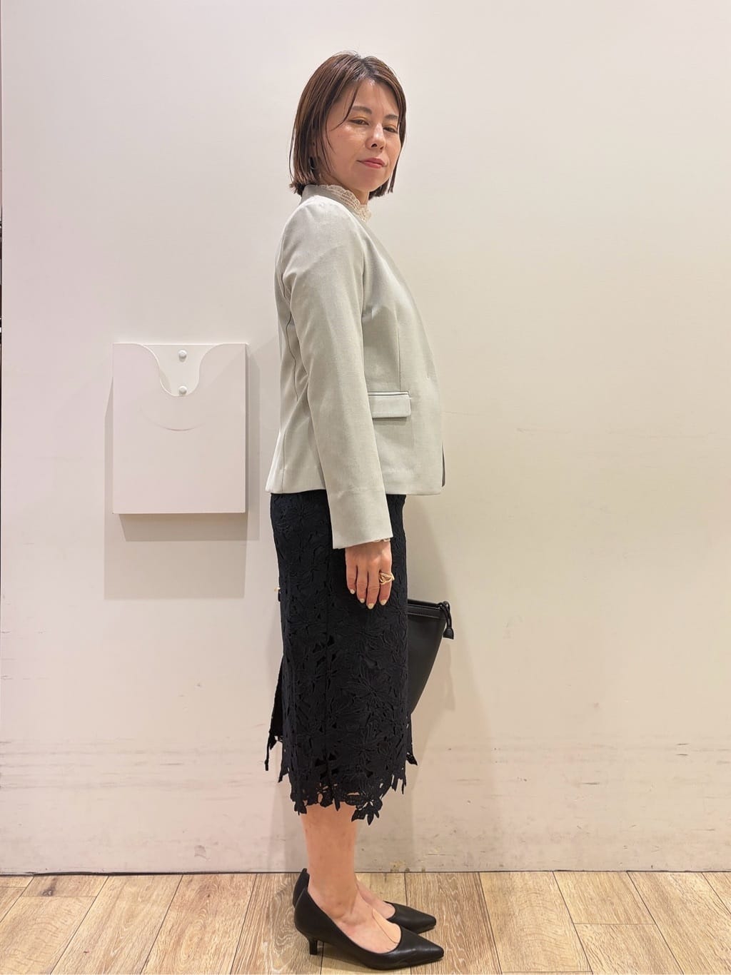 YUKOさんの「index｜【接触冷感／吸水速乾】ノーカラージャケット／セットアップ対応可《洗える／防シワ／ストレッチ》」を使ったコーディネート