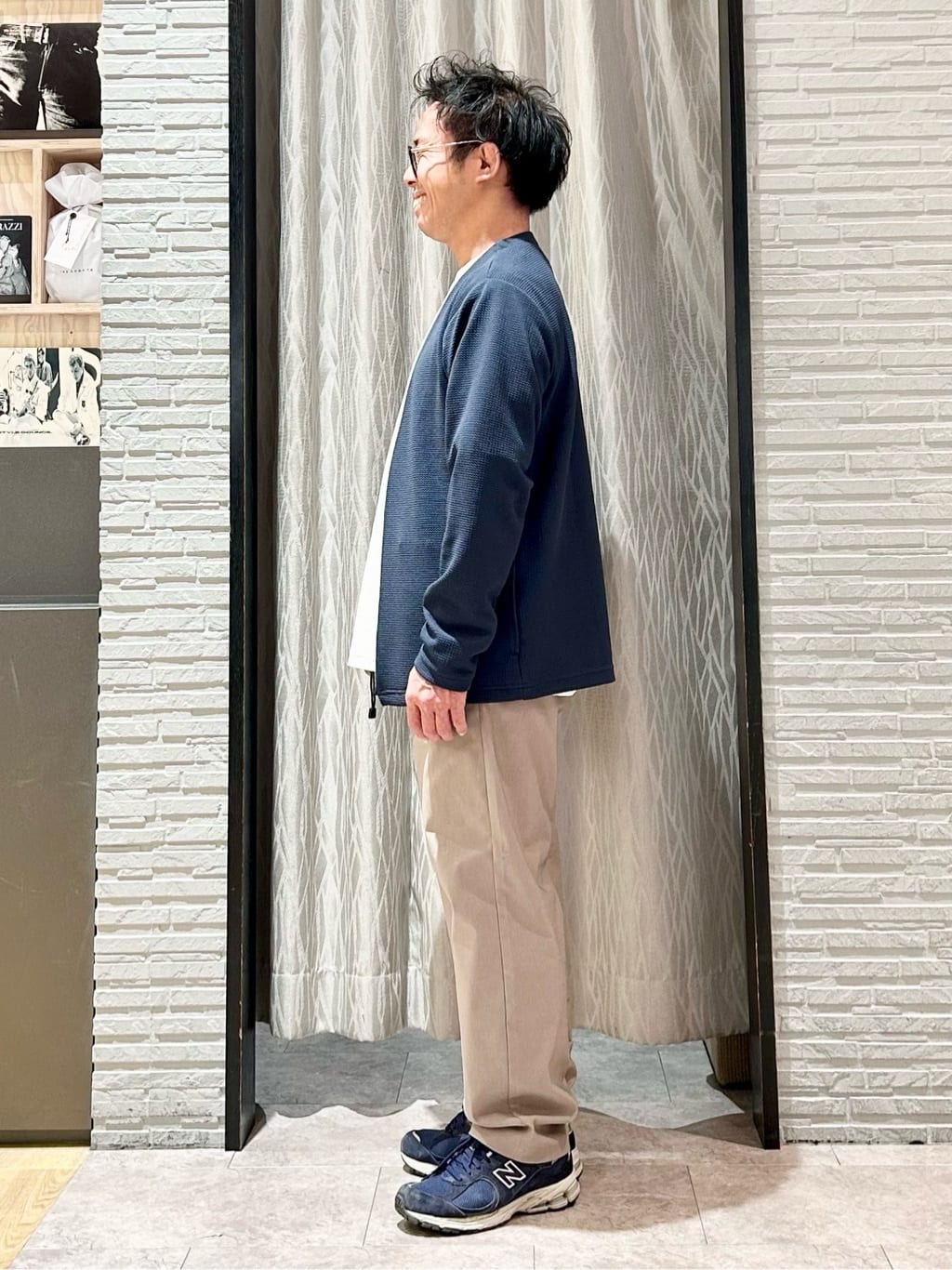 KENJI Iさんの「THE SHOP TK｜【2点セット】カーディガン＋半袖Tシャツ 洗濯機OK」を使ったコーディネート