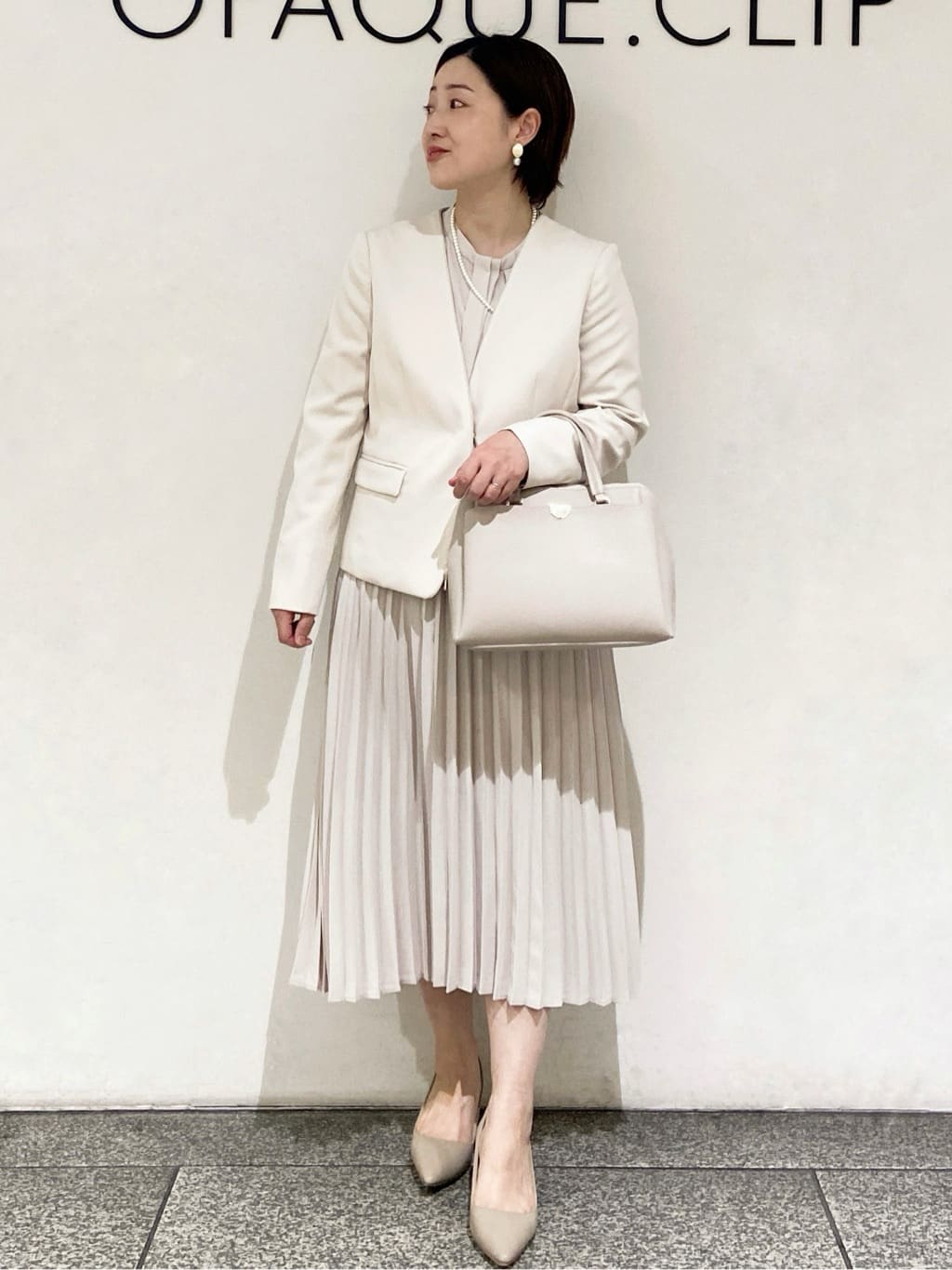MIHOさんの「OPAQUE.CLIP｜《通勤対応》 コットンツイードジャケット」を使ったコーディネート
