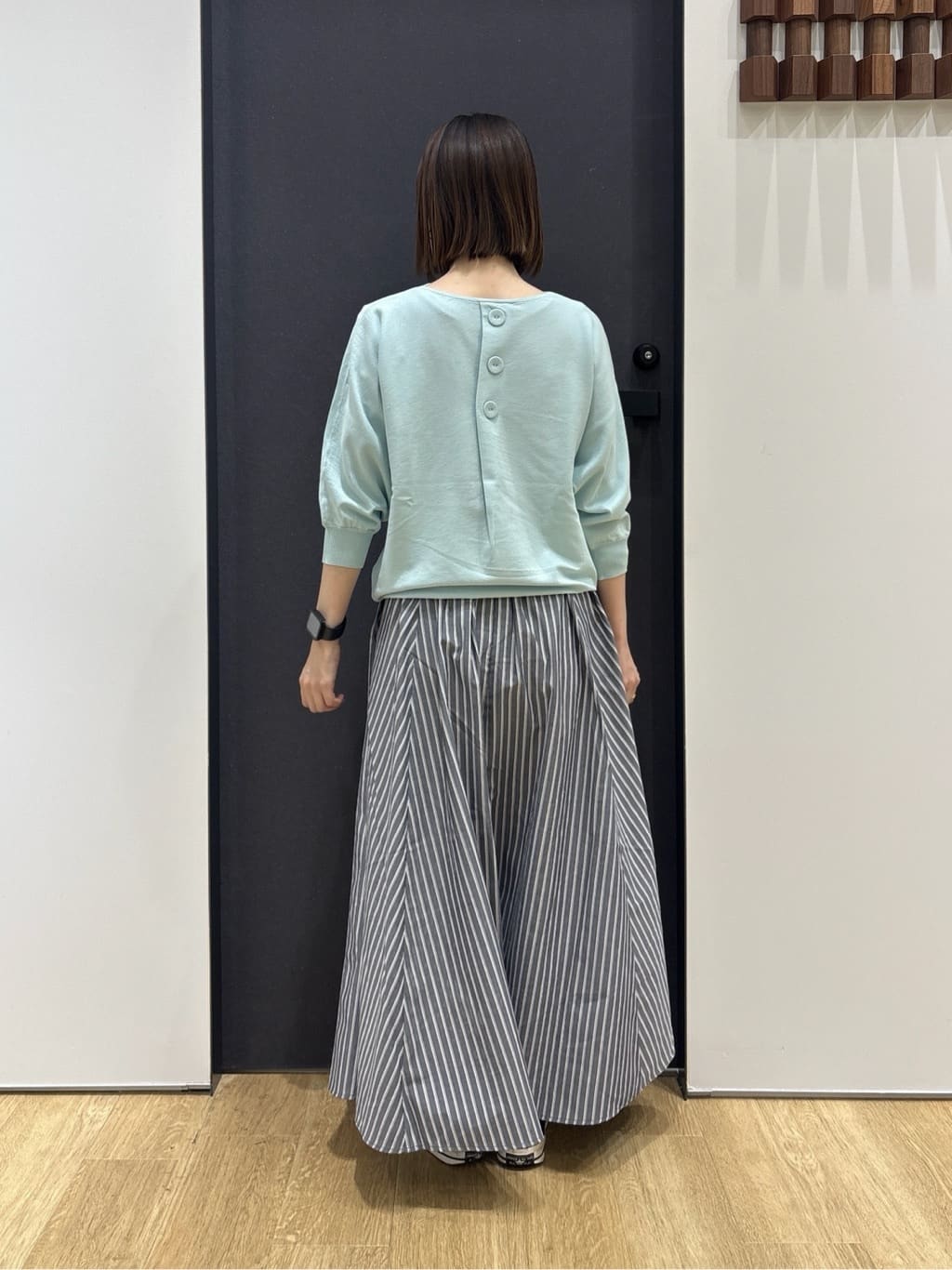 risaさんの「Dessin｜【洗える】後ろボタンニットプルオーバー七分袖」を使ったコーディネート