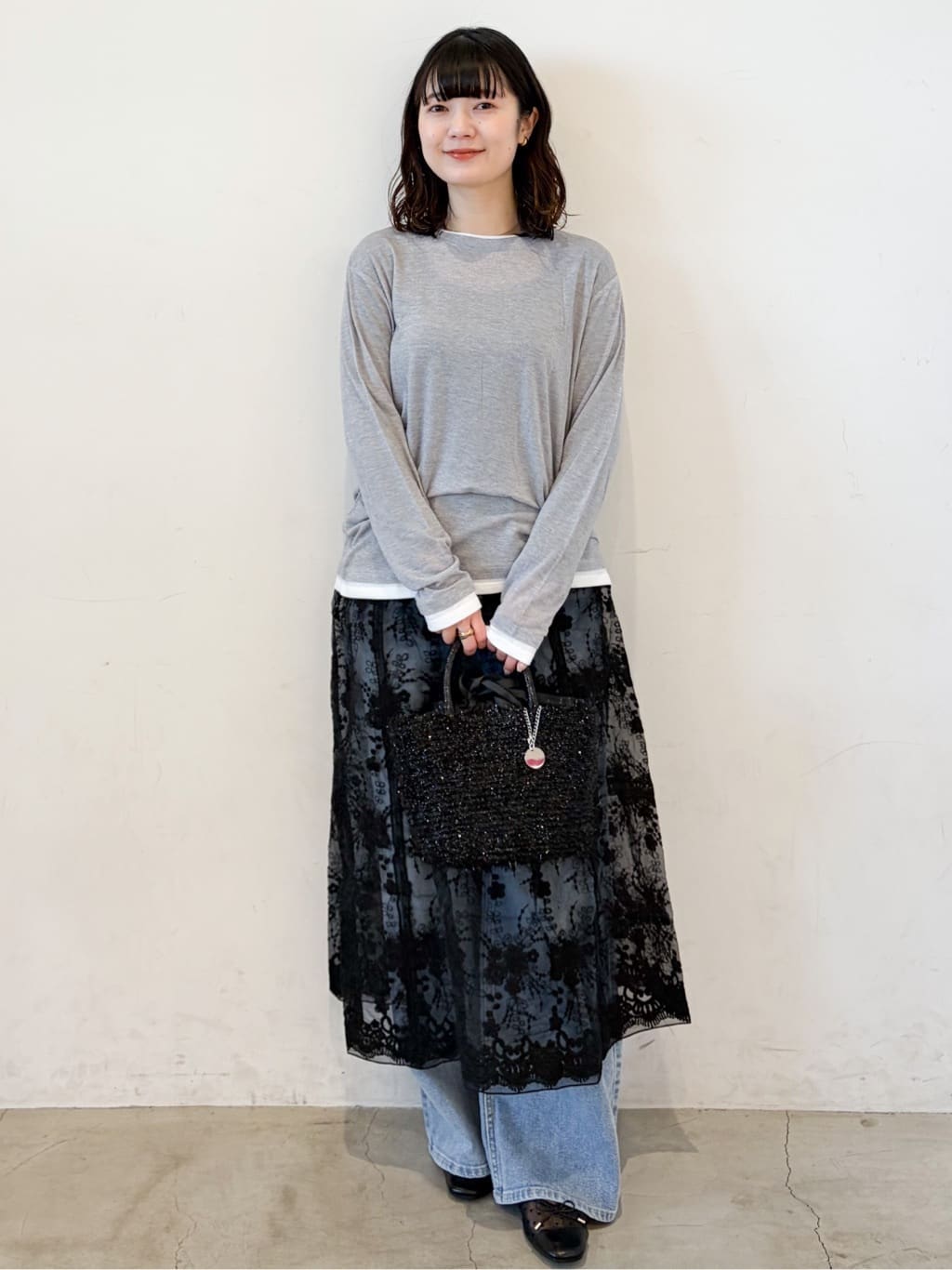 haruさんの「OPAQUE.CLIP｜配色レイヤードロングスリーブTシャツ【洗える】」を使ったコーディネート