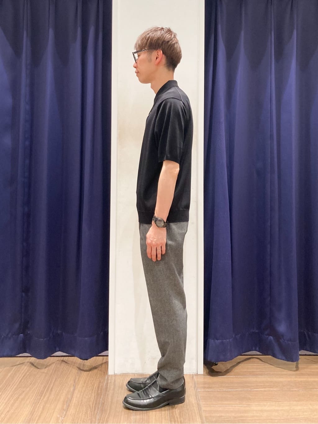 つーじーさんの「THE SHOP TK｜《KURO》半袖ニットポロシャツ 接触冷感」を使ったコーディネート