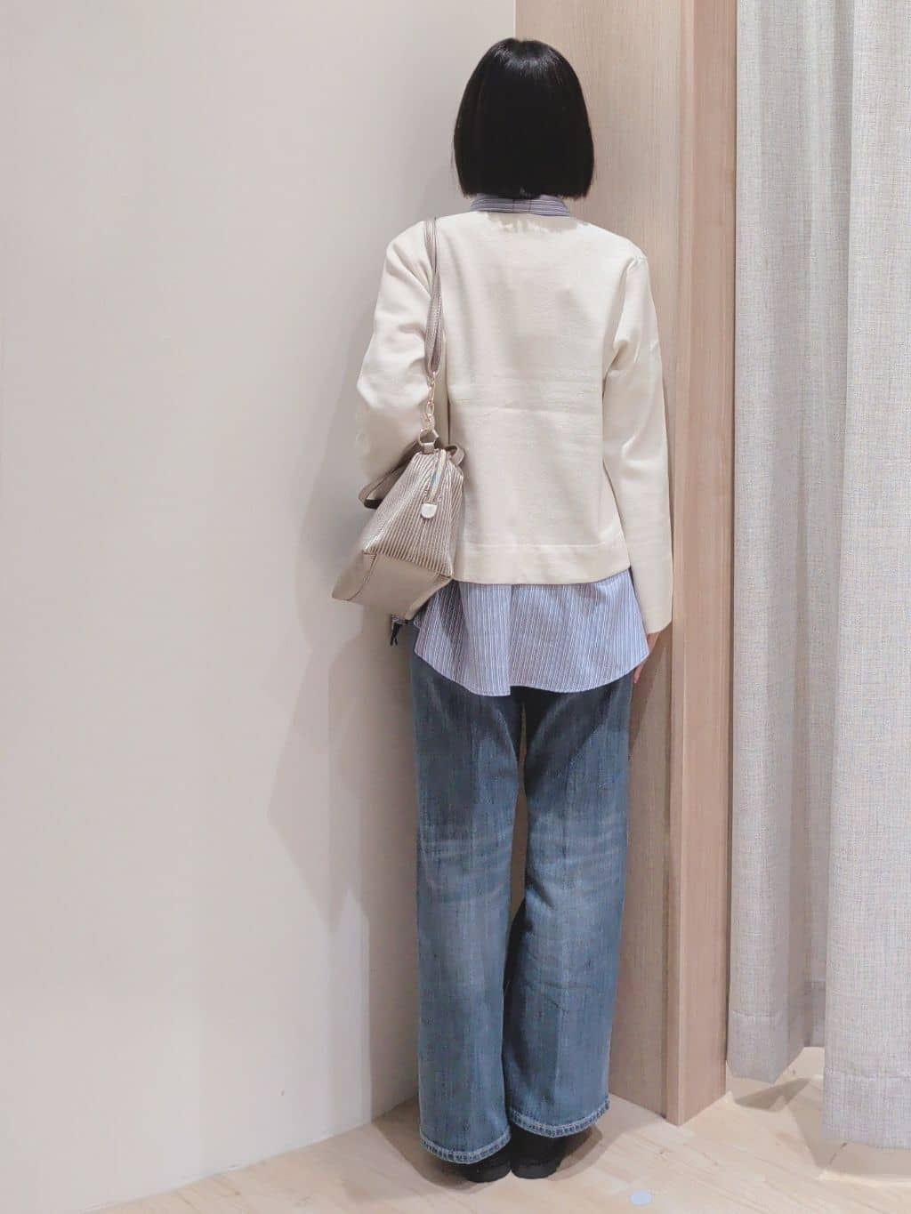 Yuiさんの「grove｜【洗える】毛玉軽減クルーネックカーディガン」を使ったコーディネート