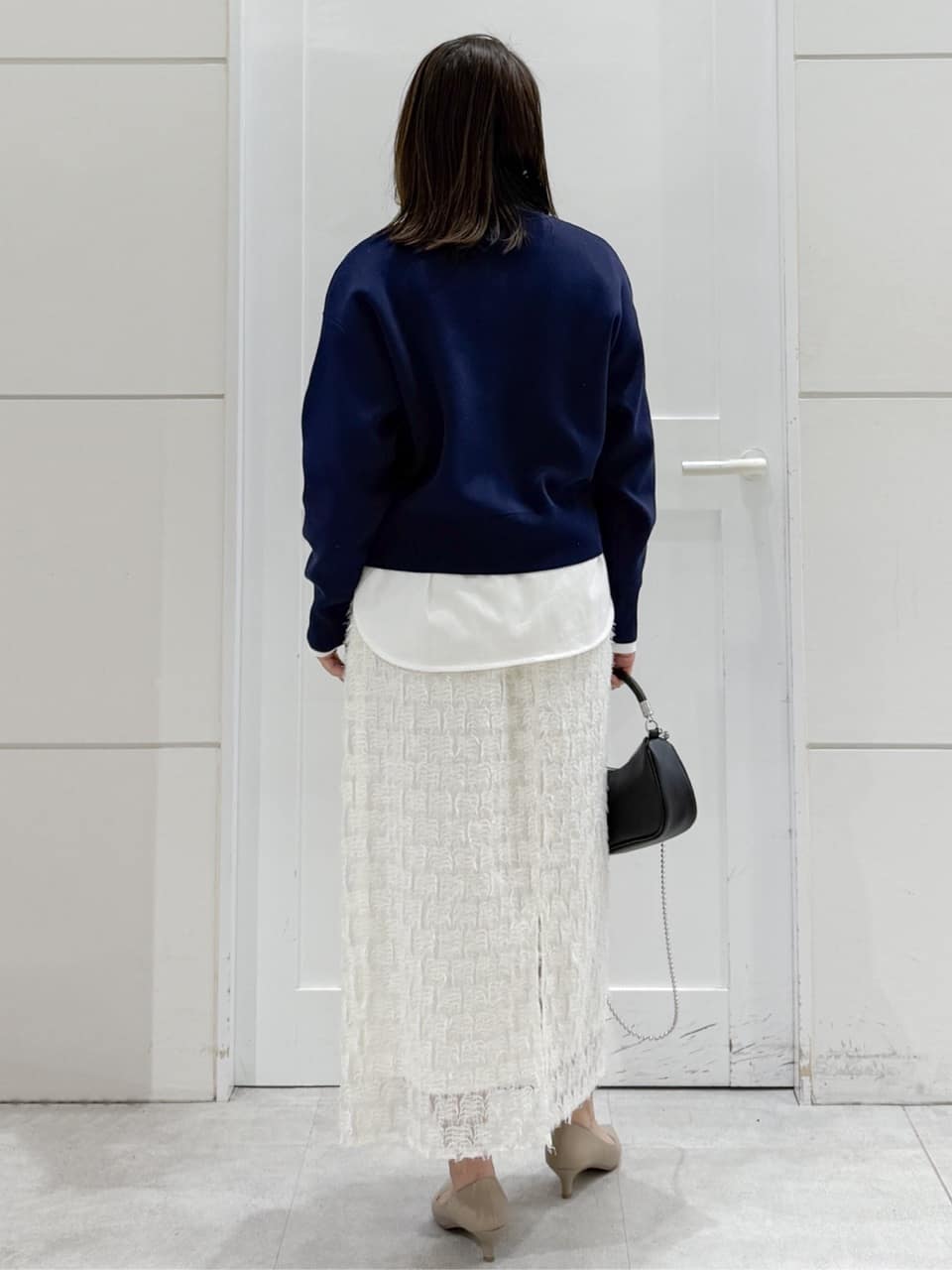 yuka.aさんの「OPAQUE.CLIP｜ハーフZIP刺繍ロゴニット【洗濯機OK】」を使ったコーディネート
