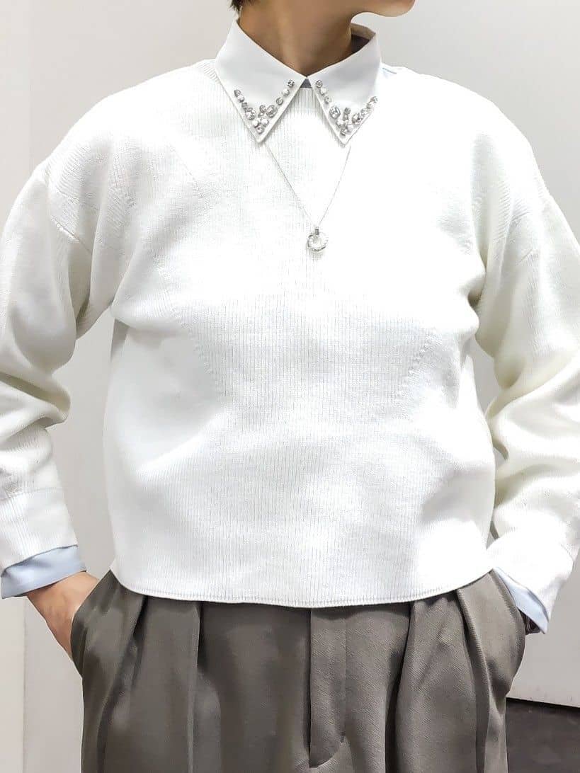 やまちゃんさんの「grove｜毎日着たくなる、もちもち畦編みニット」を使ったコーディネート