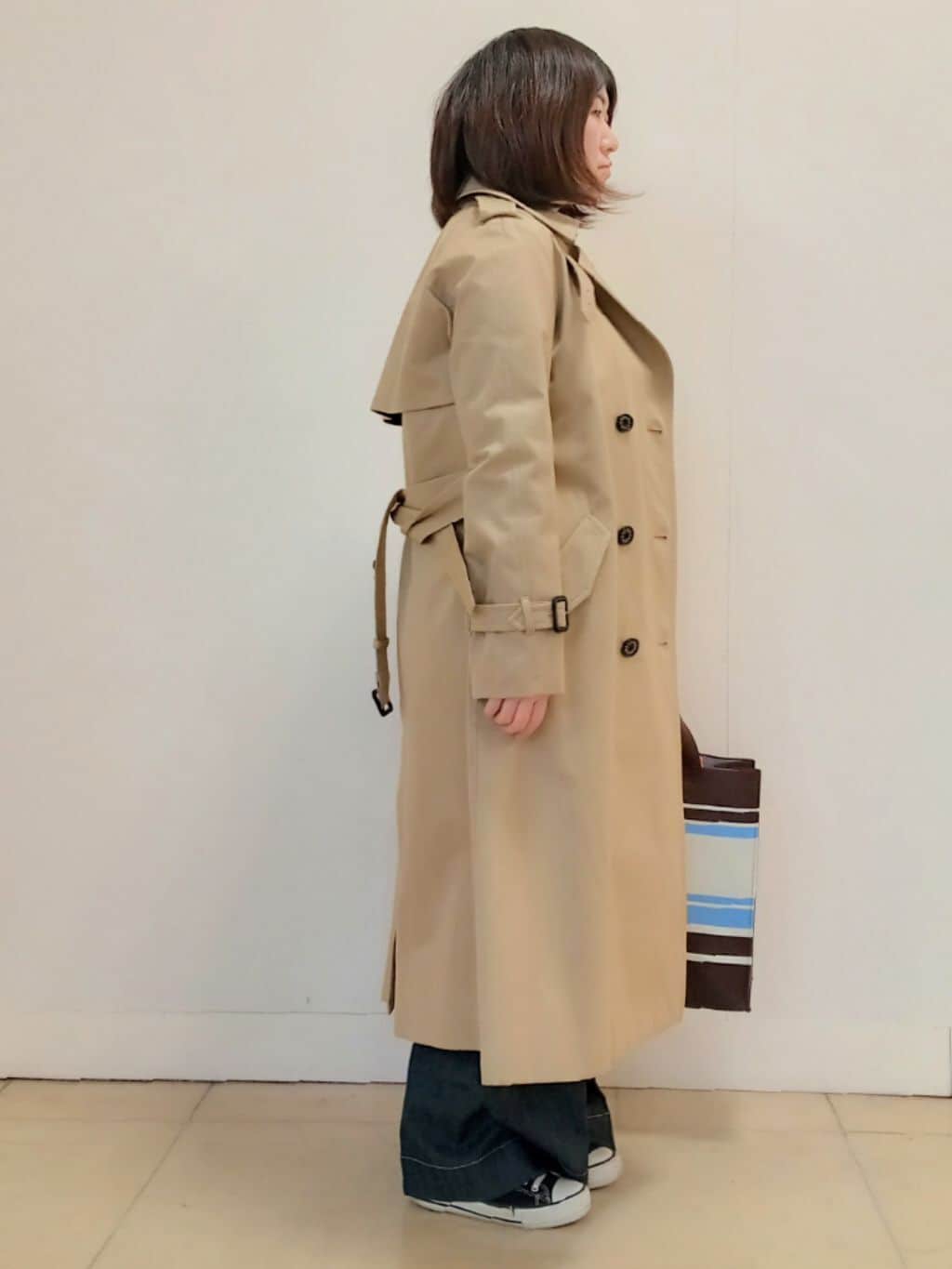 emiさんの「DRESSTERIOR｜◆【撥水/透湿素材】コットンギャバジントレンチコート」を使ったコーディネート