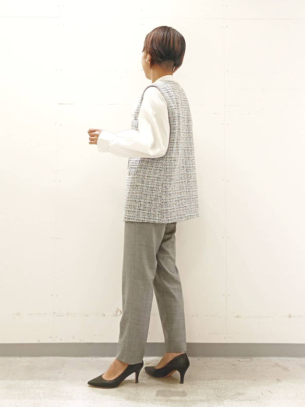 Kさんの「INDIVI｜【褒められパンツ/ウール混】スティックパンツ」を使ったコーディネート