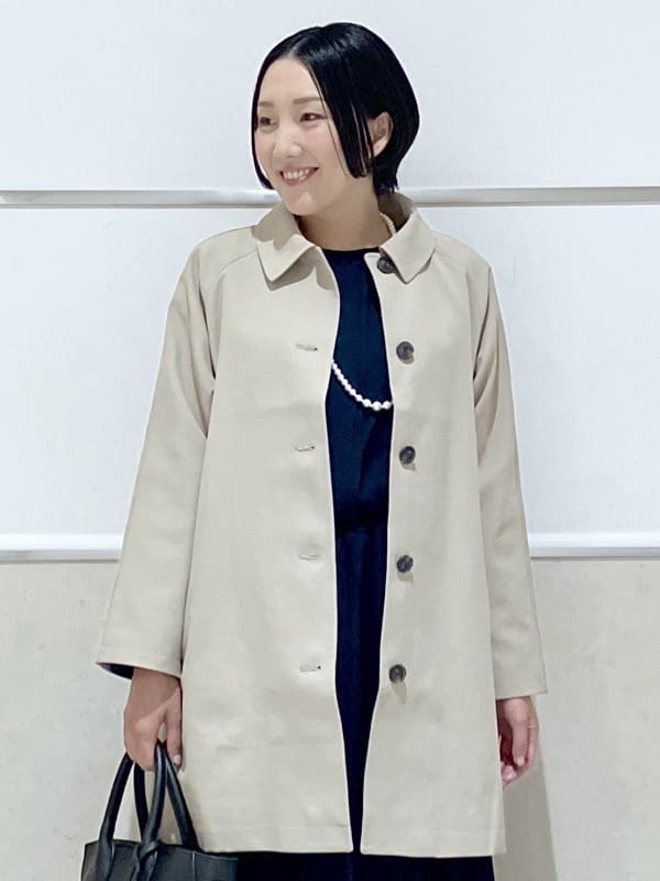 eriko さんの「Dessin｜【花粉ガード/撥水加工/洗える】ステンカラースプリングコート」を使ったコーディネート