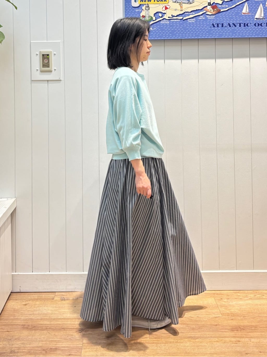 OKADAさんの「Dessin｜【洗える】後ろボタンニットプルオーバー七分袖」を使ったコーディネート