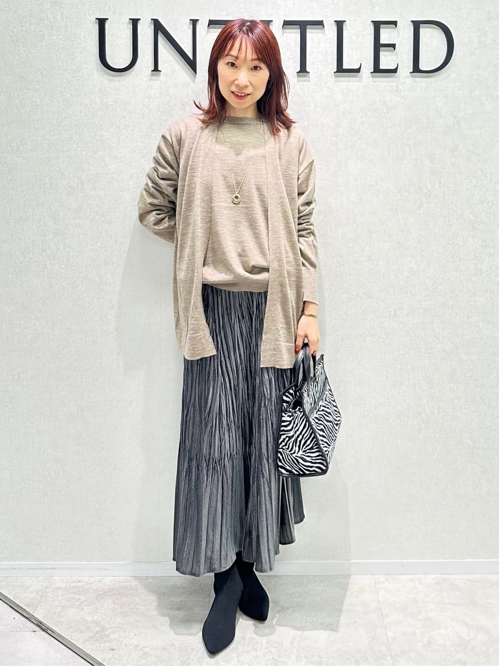 Miwaさんの「UNTITLED｜【アンサンブル可/洗える/ボタンなし】シルクウールカシミヤ 着流しカーディガン」を使ったコーディネート