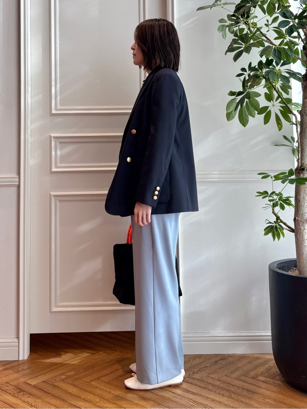 nakaoさんの「DRESSTERIOR｜【接触冷感/ウォッシャブル】センタープレスジョーゼットパンツ」を使ったコーディネート