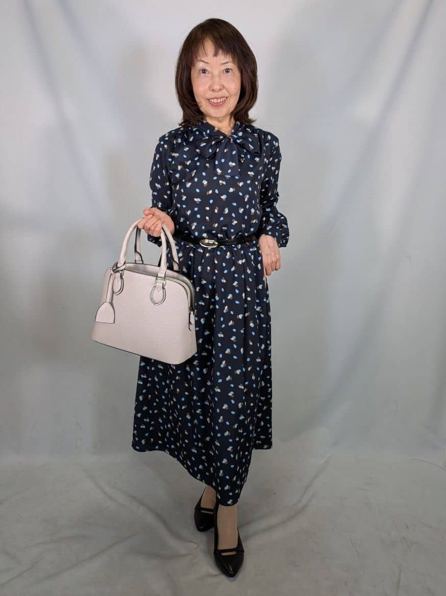 k.kazunoさんの「Reflect｜【セレモニー／通勤／おでかけに◎】フラワープリントボウタイワンピース」を使ったコーディネート