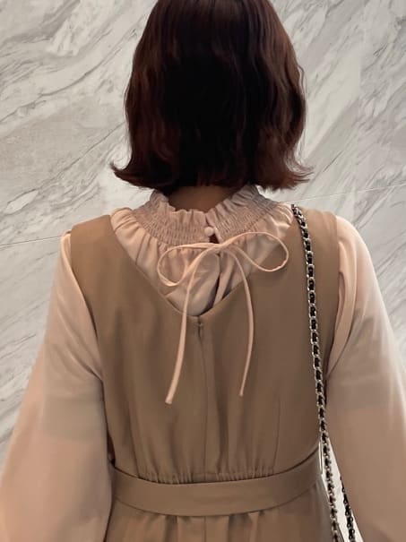 abeさんの「Couture brooch｜【洗える・ハレの日・通勤】ハートネック フレアージャンスカ」を使ったコーディネート