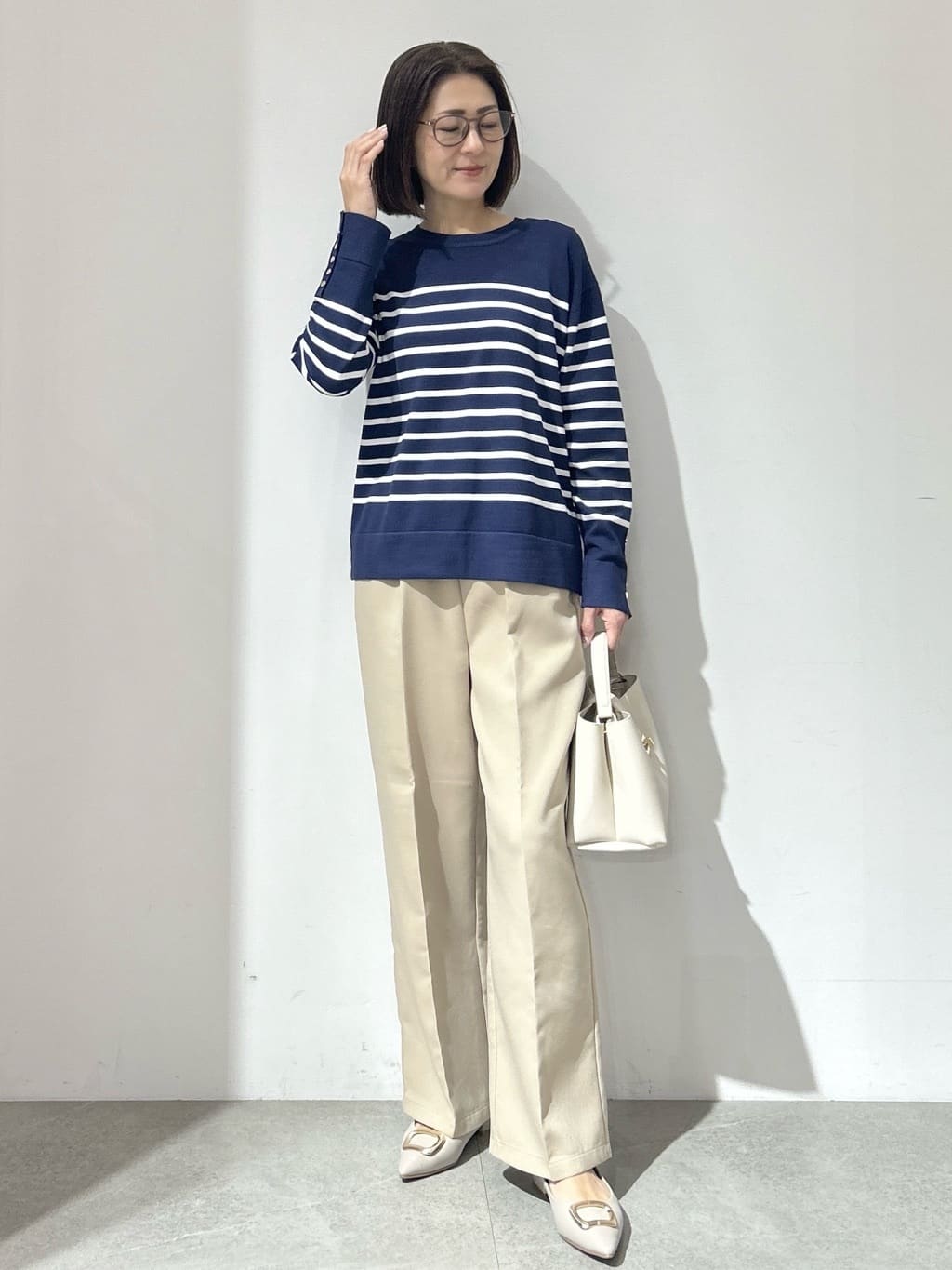 NAKAさんの「OPAQUE.CLIP｜イージーワイドパンツ【洗濯機OK】」を使ったコーディネート