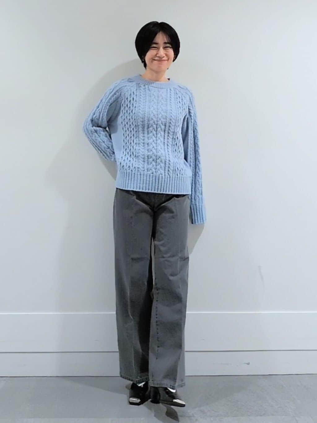 ミズタさんの「UNTITLED｜【洗える】スポンディッシュ ケーブル柄ニット」を使ったコーディネート