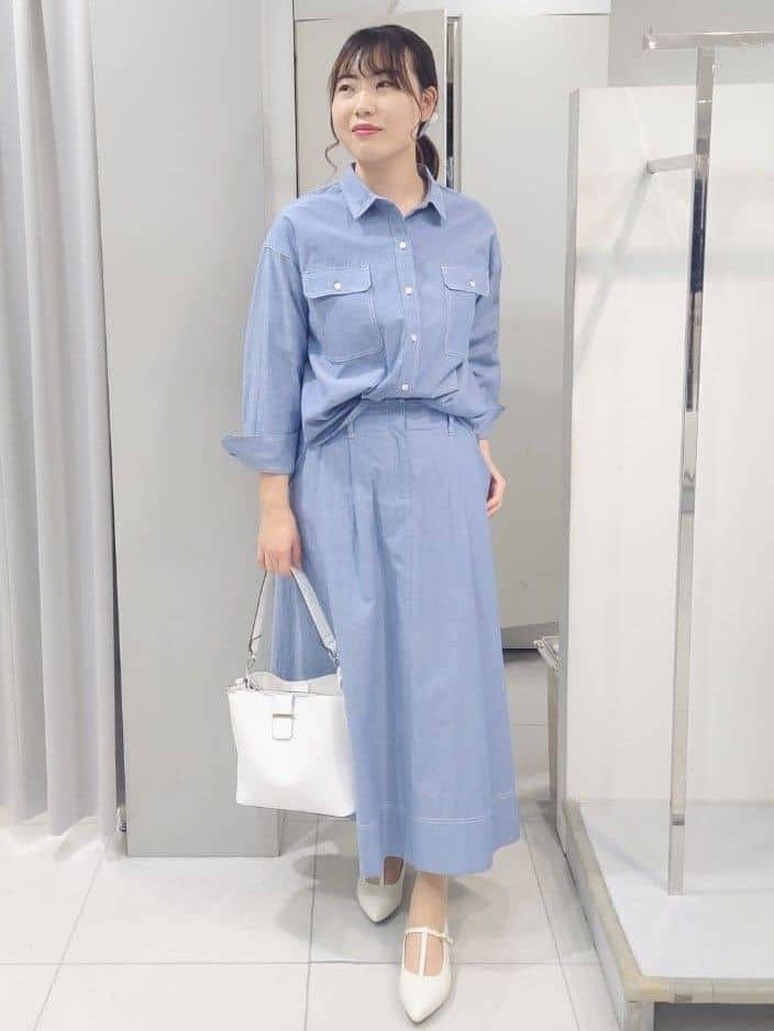 AZUSAさんの「Reflect｜【羽織にも◎】ダンガリーシャツ」を使ったコーディネート