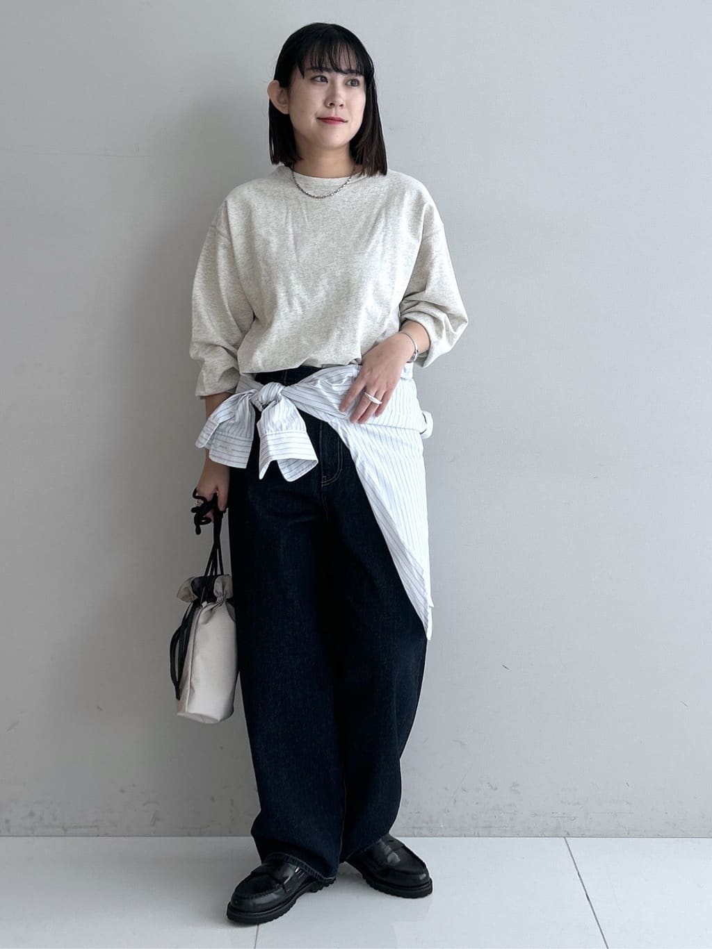 Hirokaさんの「Dessin｜【360度可愛い・洗える】バックヘンリーカットソー」を使ったコーディネート