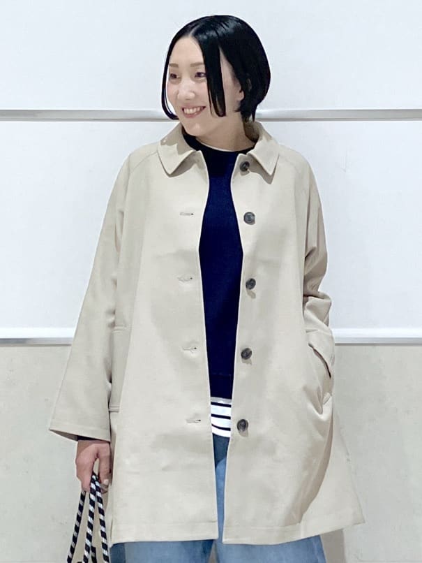 eriko さんの「Dessin｜【花粉ガード/撥水加工/洗える】ステンカラースプリングコート」を使ったコーディネート