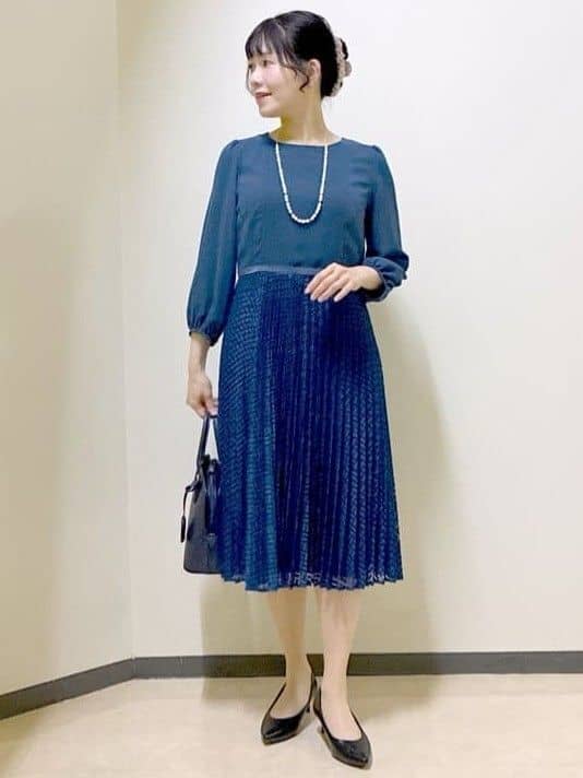  beni_gingerさんの「Reflect｜【SS-4Lサイズ】シフォン&times;幾何柄レースプリーツワンピース」を使ったコーディネート