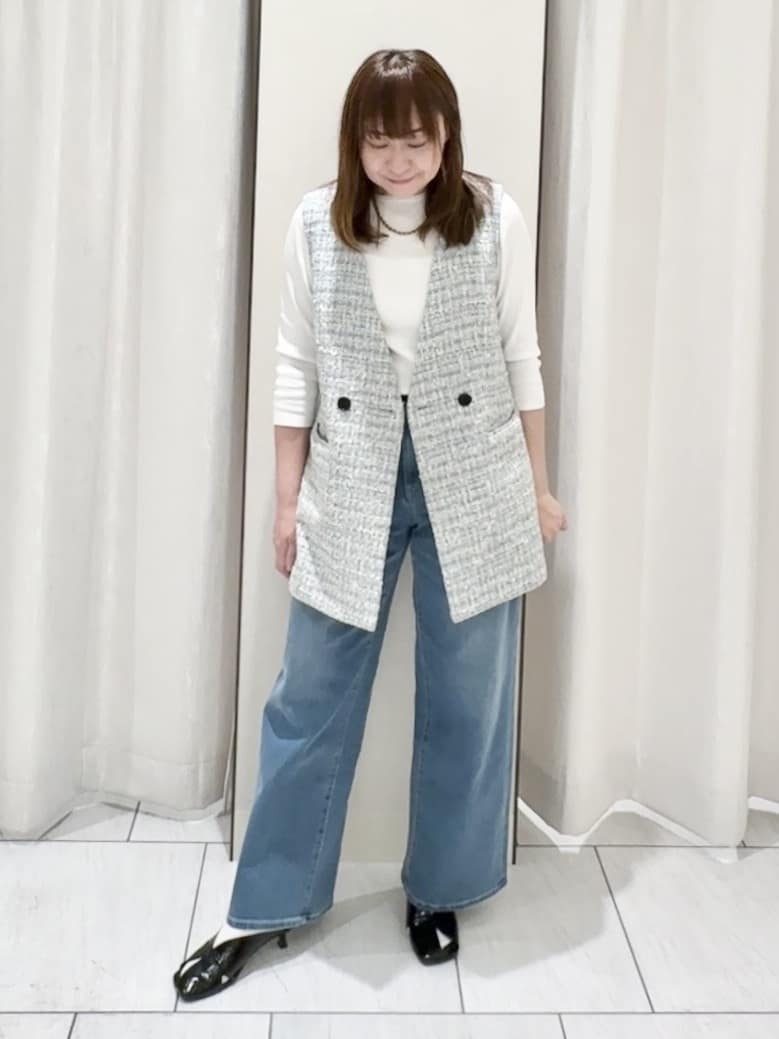 ʏᴜᴋɪᴋᴏさんの「UNTITLED｜【きれいめカジュアル】ツイードカラーレスジレ」を使ったコーディネート