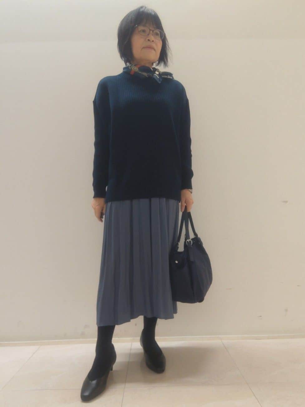 tokuさんの「Reflect｜【腰周りカバー／長め丈】モックネックニットプルオーバー」を使ったコーディネート