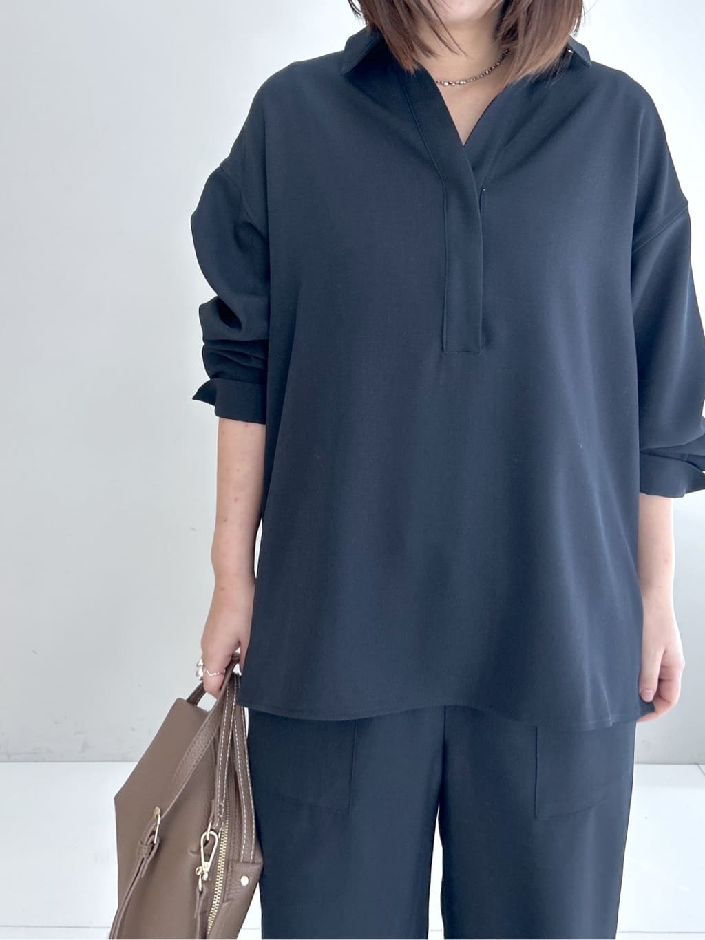 Hirokaさんの「Dessin｜【2点セット・洗える】メランジツイルセットアップ」を使ったコーディネート
