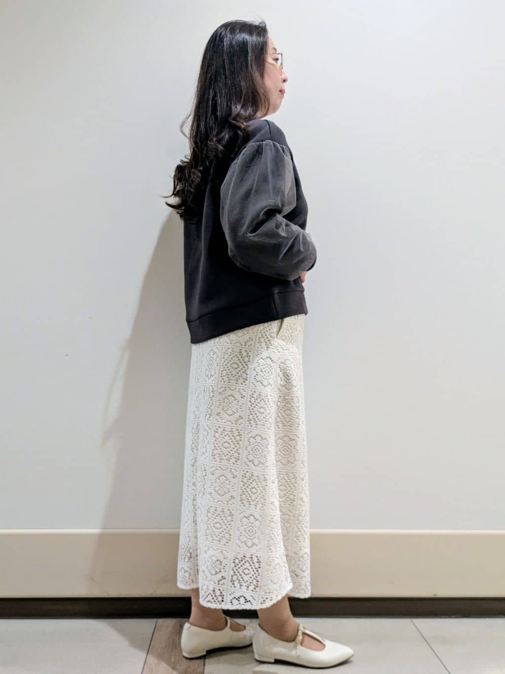imamiさんの「Reflect｜チュールレイヤードスリーブプルオーバー」を使ったコーディネート