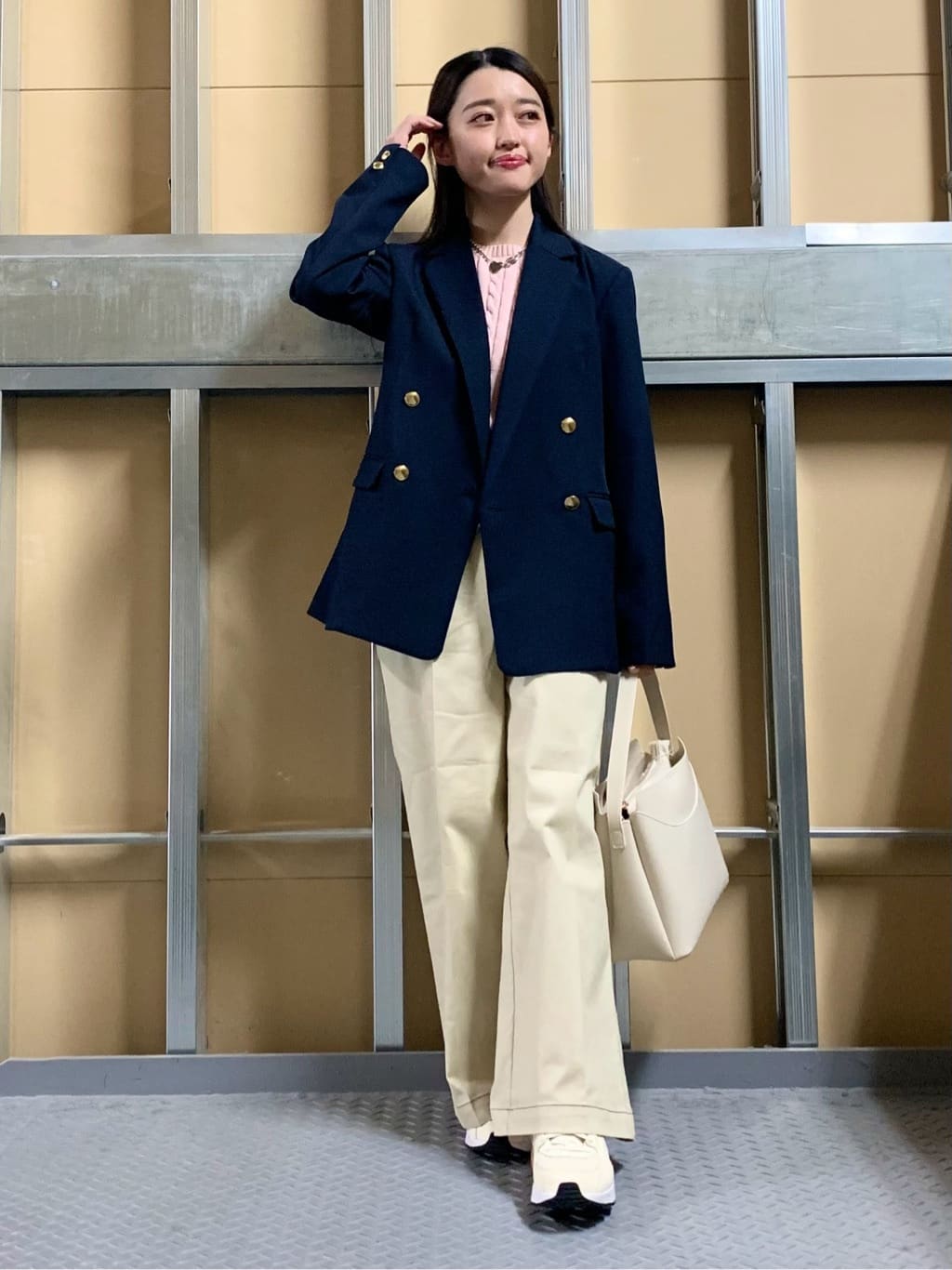 sahoさんの「THE SHOP TK｜【POLO BCS 別注】5分袖ケーブルニット」を使ったコーディネート