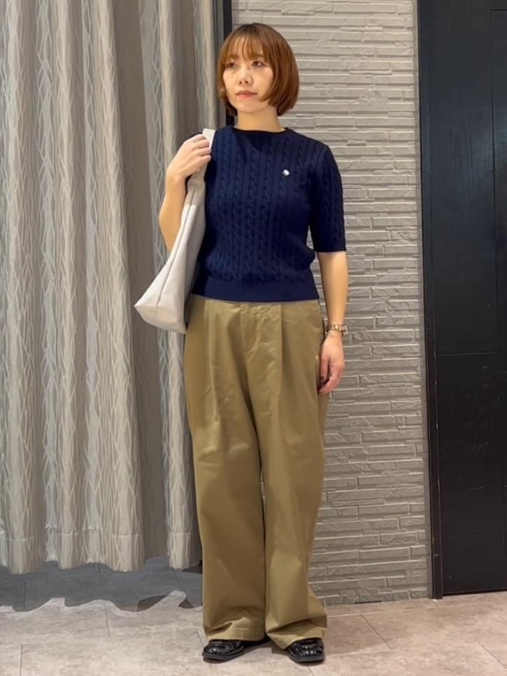 ga_riさんの「THE SHOP TK｜【POLO BCS 別注】5分袖ケーブルニット」を使ったコーディネート
