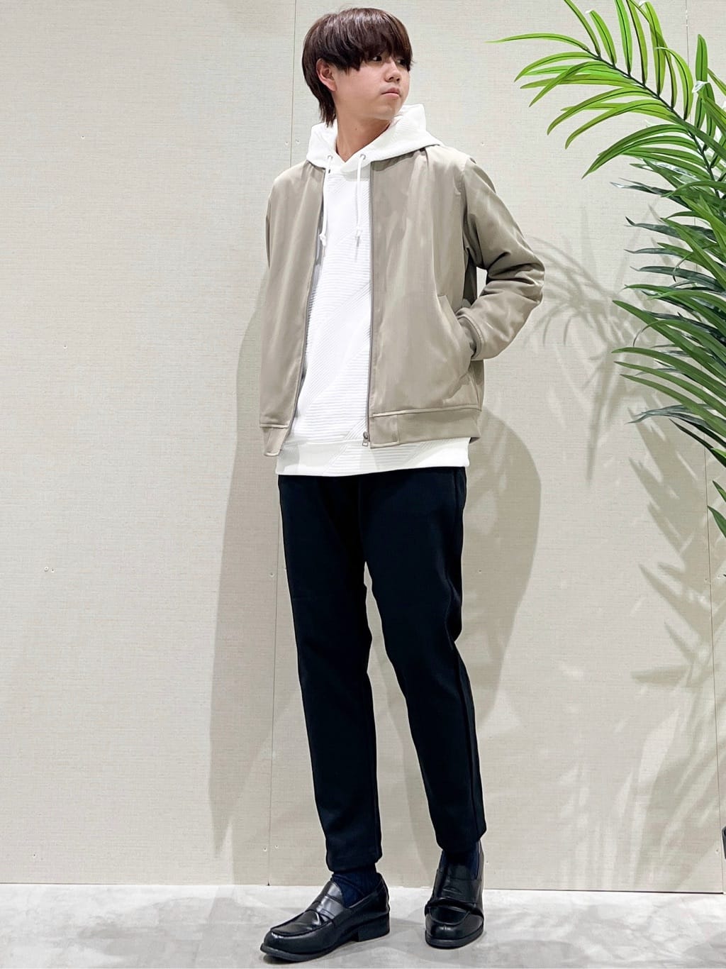 SHI-MAさんの「THE SHOP TK｜FLEX LINE ストレッチリブブルゾン　ストレッチ/防シワ/マシンウォッシャブル/セットアップ可」を使ったコーディネート