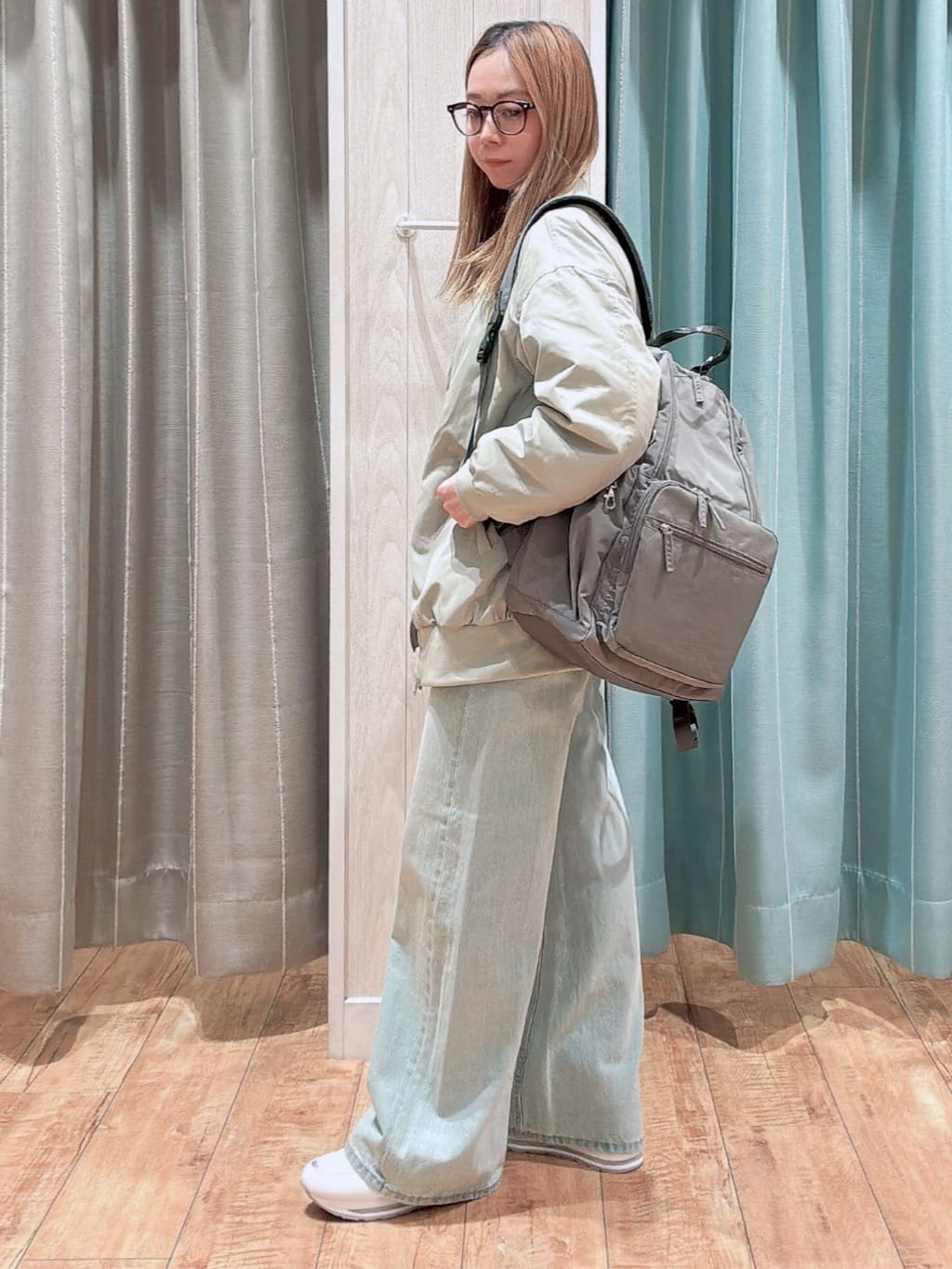 なみぞうさんの「SHOO･LA･RUE｜【S-LL】大人も取り入れやすい BIGシルエット MA－1ブルゾン」を使ったコーディネート
