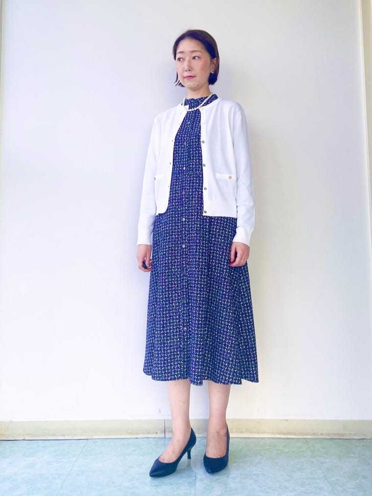 aliceさんの「UNTITLED｜【洗える/きれいめ】クラシカルツイードワンピース」を使ったコーディネート