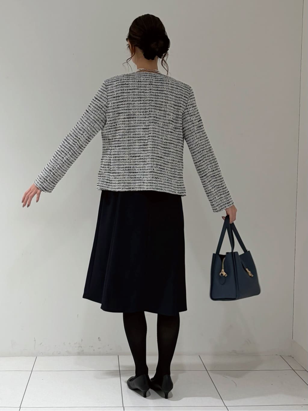 shioriさんの「INDIVI｜【セレモニー／洗える】ミックスツイードライトジャケット」を使ったコーディネート